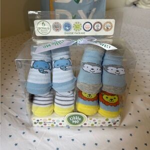 Little Me Baby Sock Gift Set with Milestone Stickers